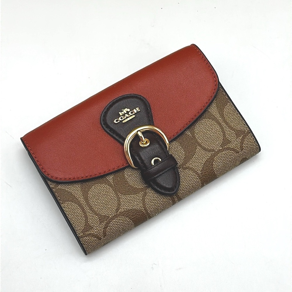 Coach Tan and Brown Canvas Wallet - Picture 2 of 12